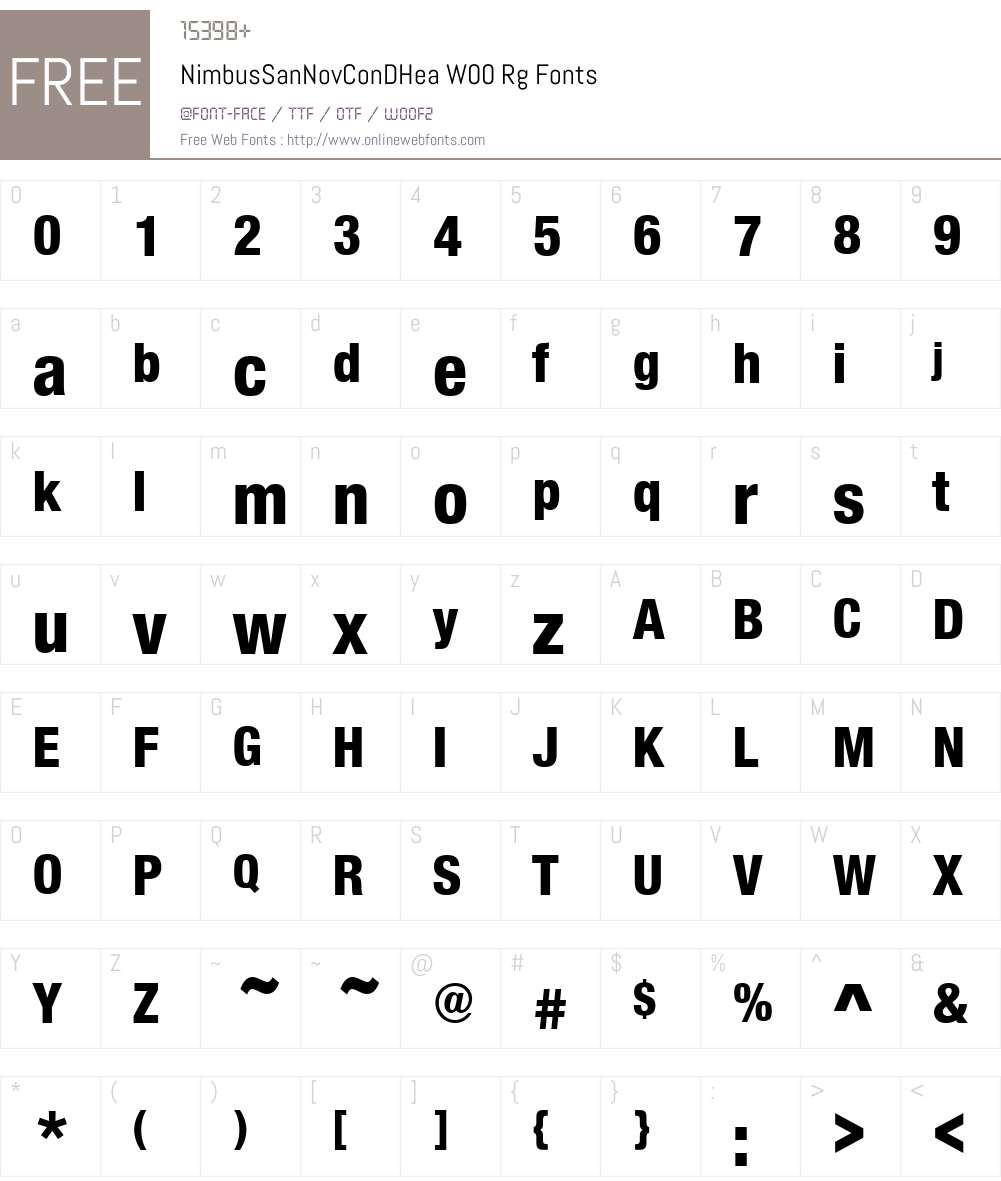 NimbusSanNovConDHeaW00-Rg Font Screenshots