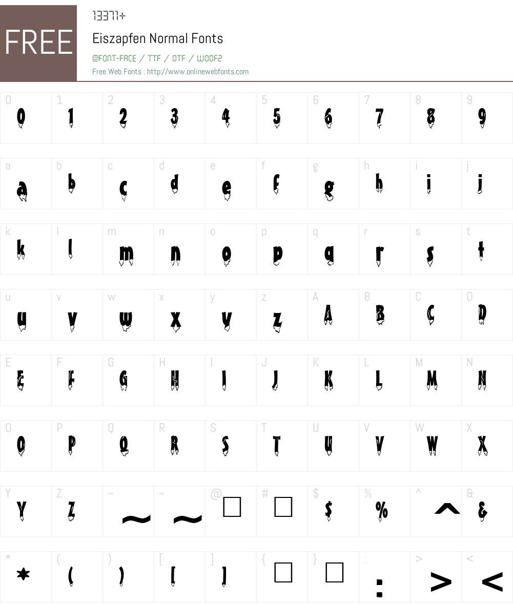 Eiszapfen Font Screenshots
