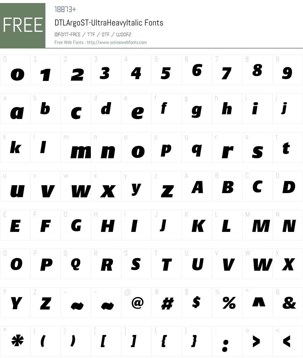 DTLArgoST Font Screenshots