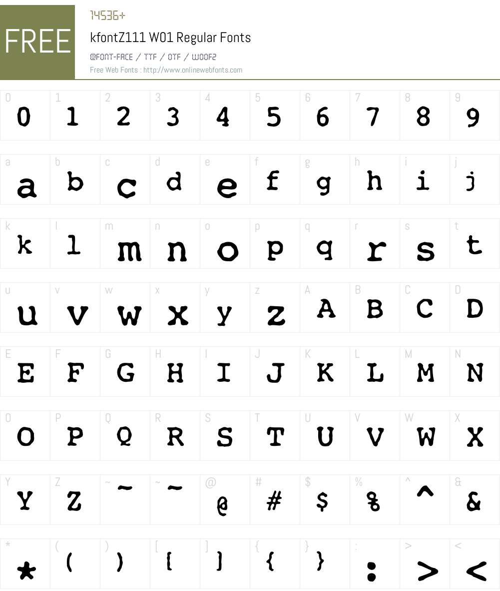 kfontZ111W01-Regular Font Screenshots
