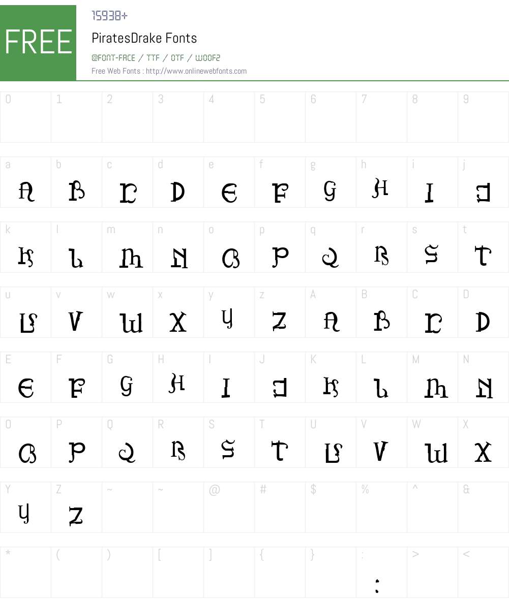 PiratesDrake Font Screenshots