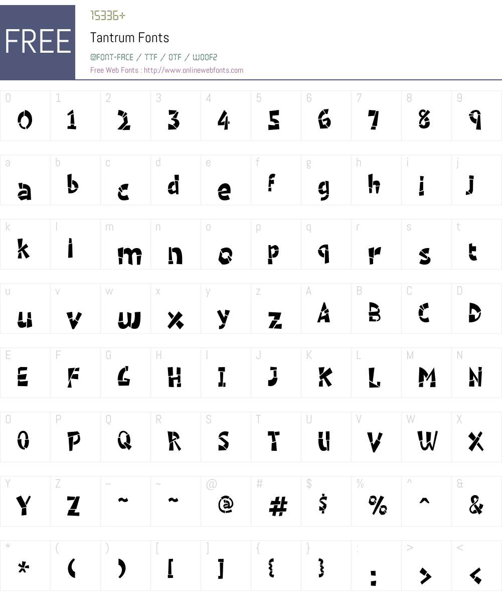 Tantrum Font Screenshots