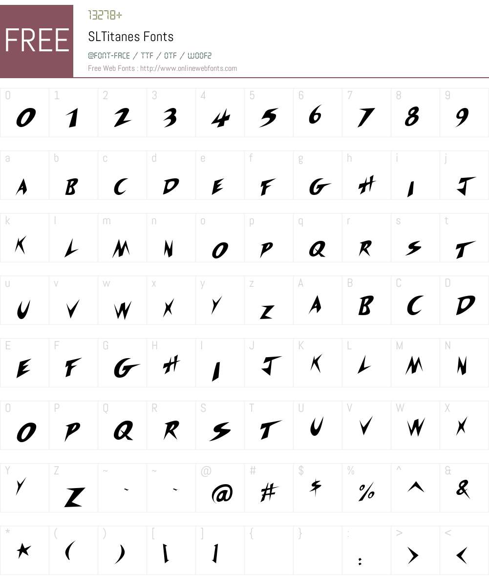 SLTitanes Font Screenshots