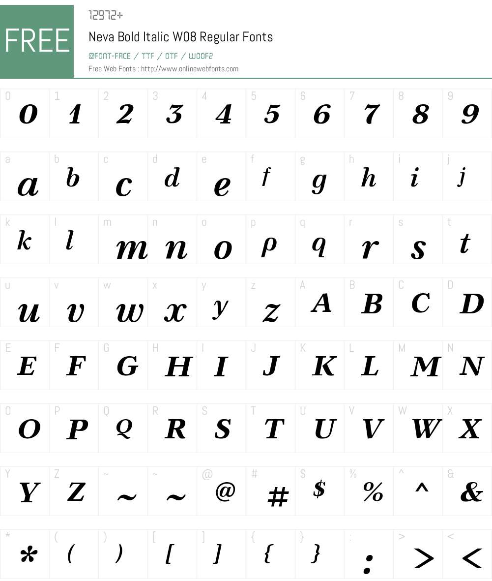 Neva Font Screenshots