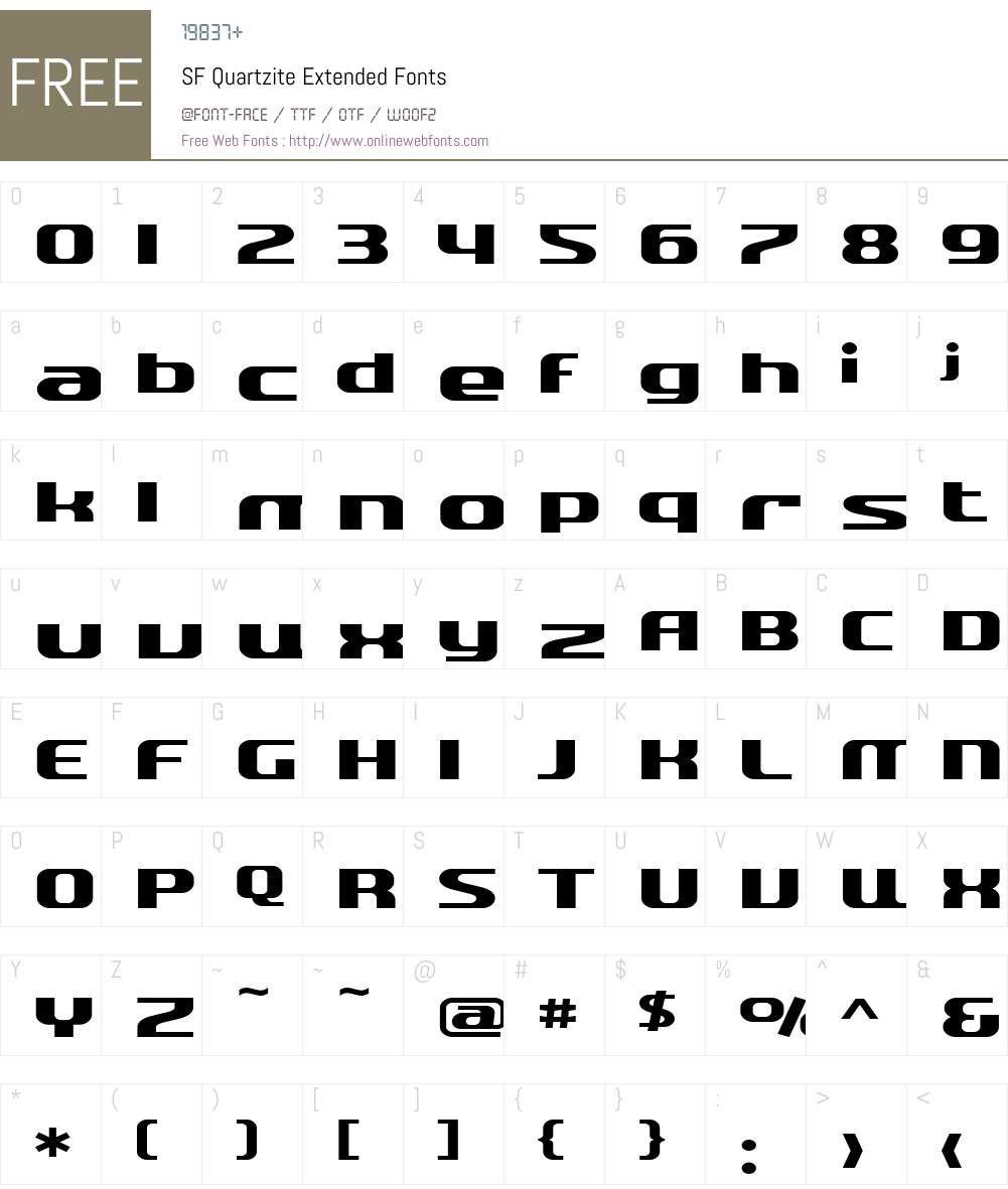 SF Quartzite Extended Font Screenshots