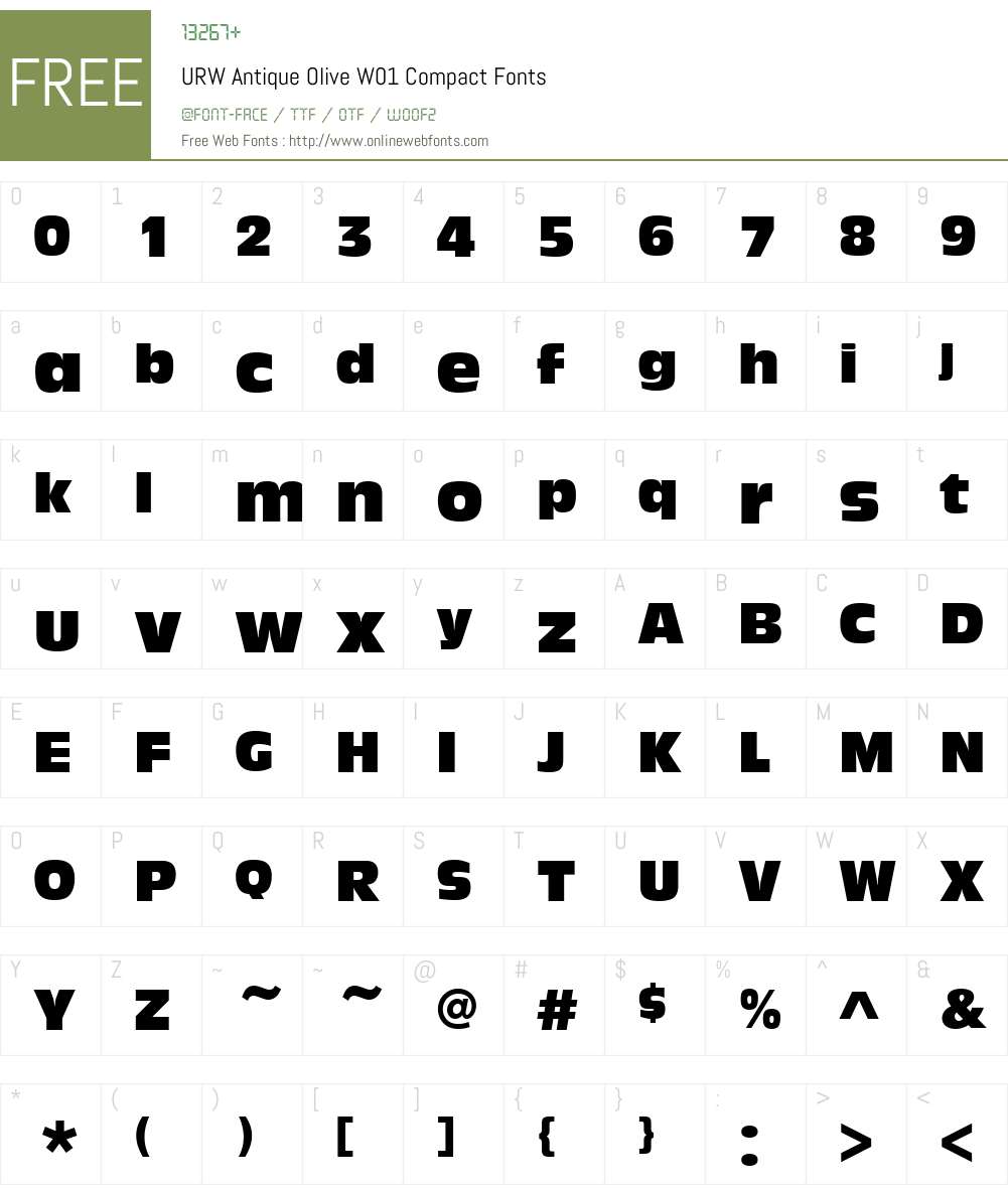 URWAntiqueOliveW01-Compact Font Screenshots