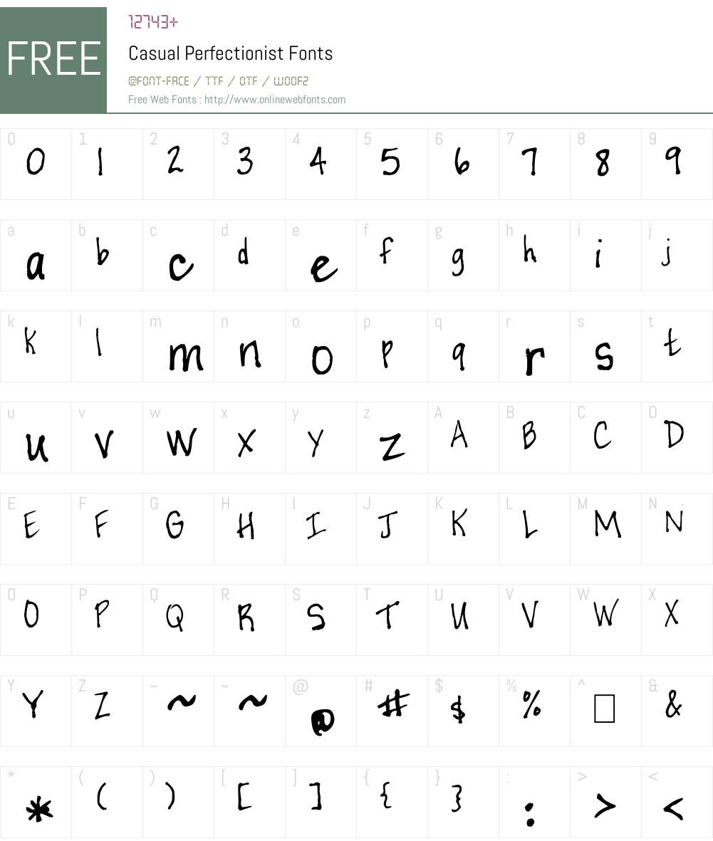 Casual Perfectionist Font Screenshots
