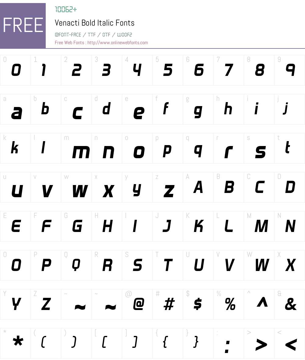 Venacti Font Screenshots