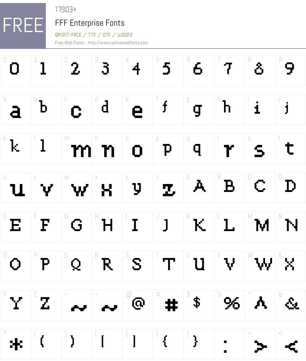 FFF Enterprise Font Screenshots