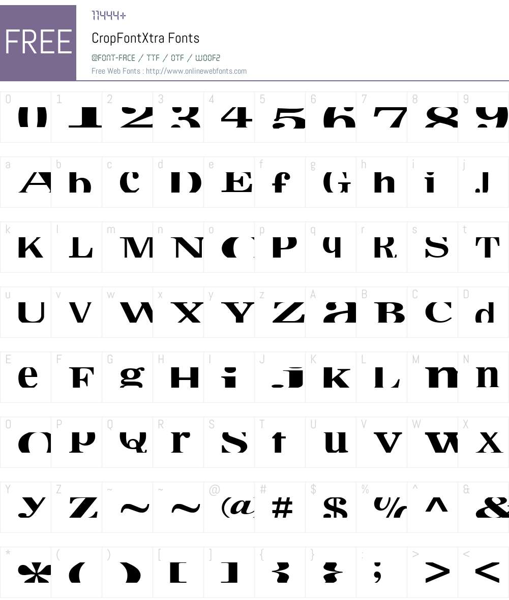 CropFontXtra Font Screenshots