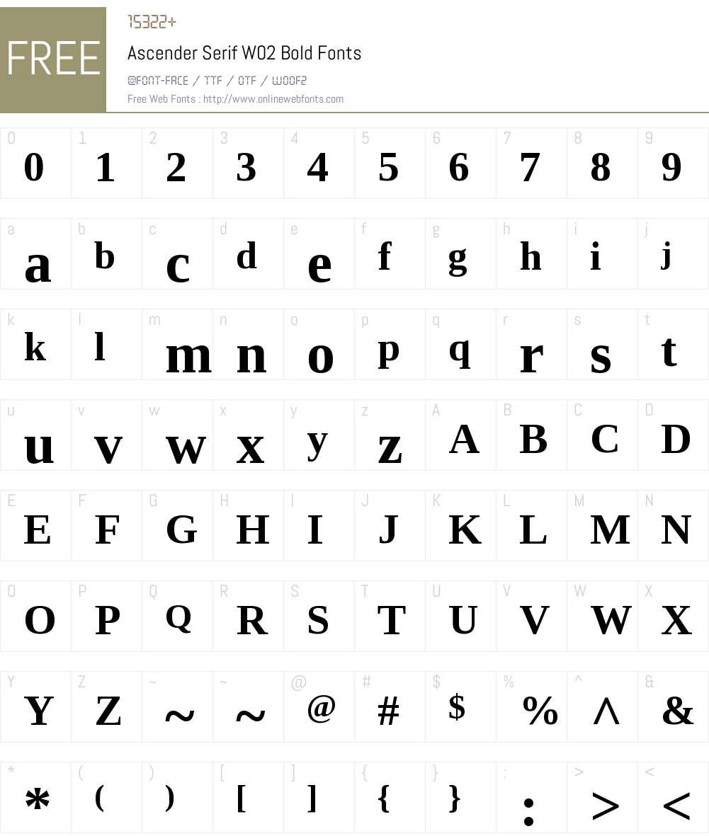 Ascender Serif Font Screenshots