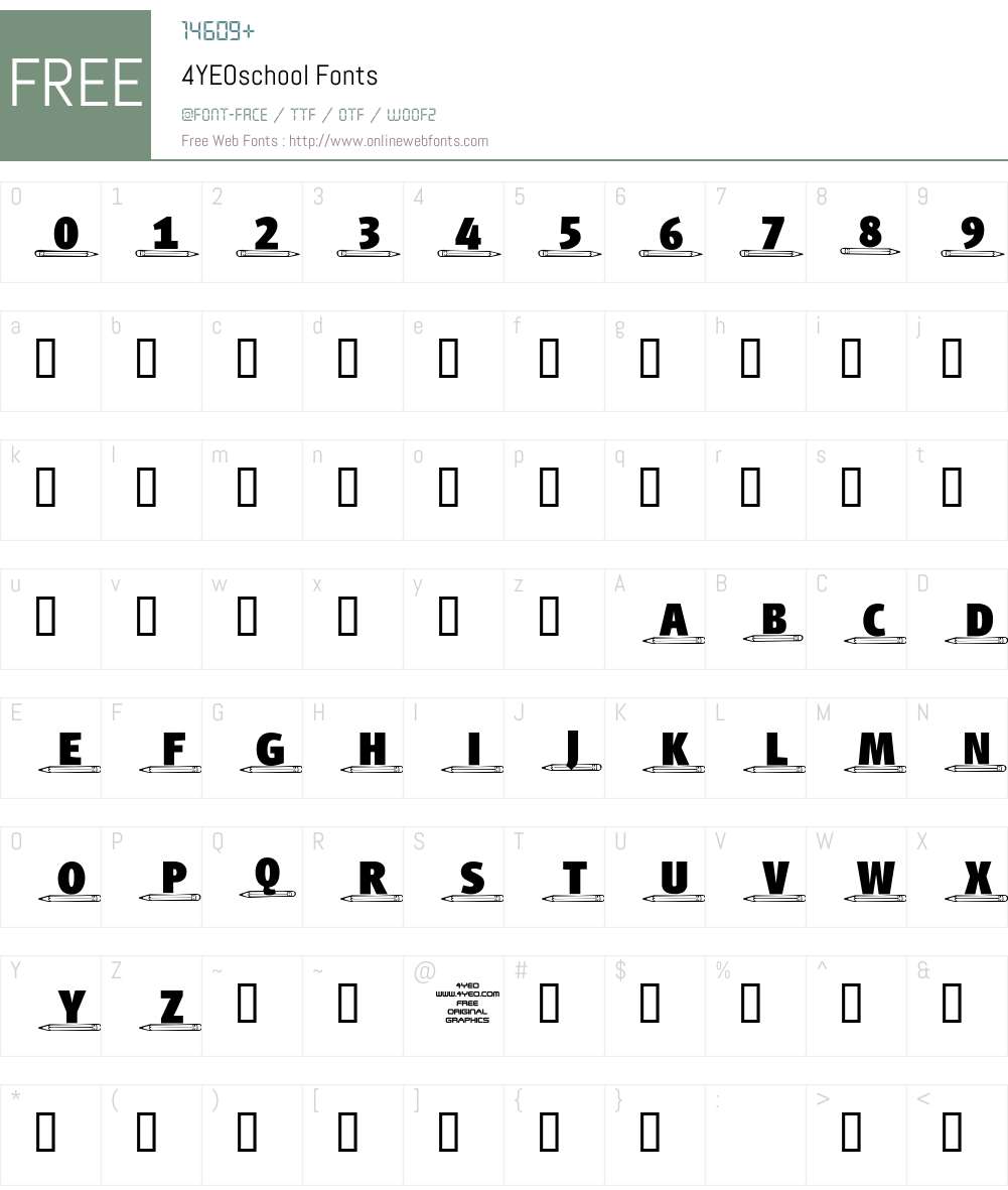4YEOschool Font Screenshots