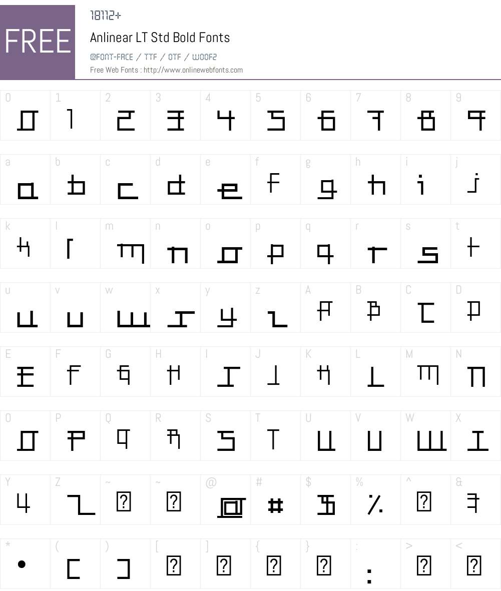 Anlinear LT Std Font Screenshots