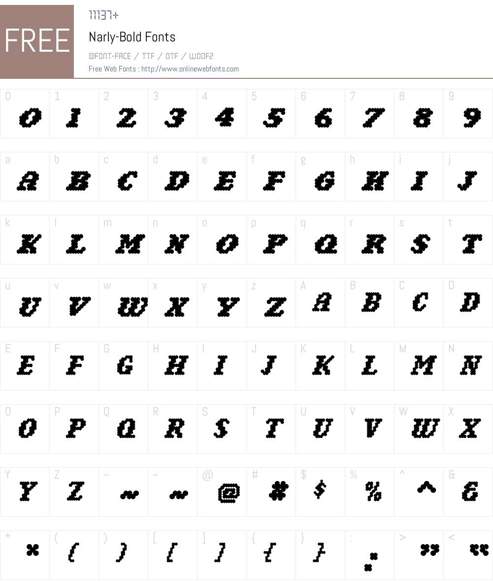 Narly Font Screenshots