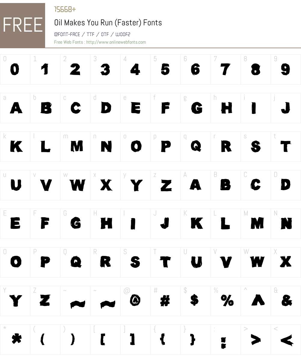 Oil Makes You Run (Faster) Font Screenshots