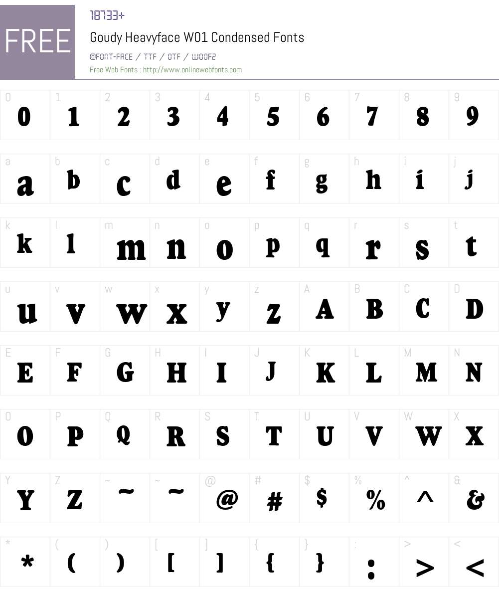 GoudyHeavyfaceW01-Condensed Font Screenshots