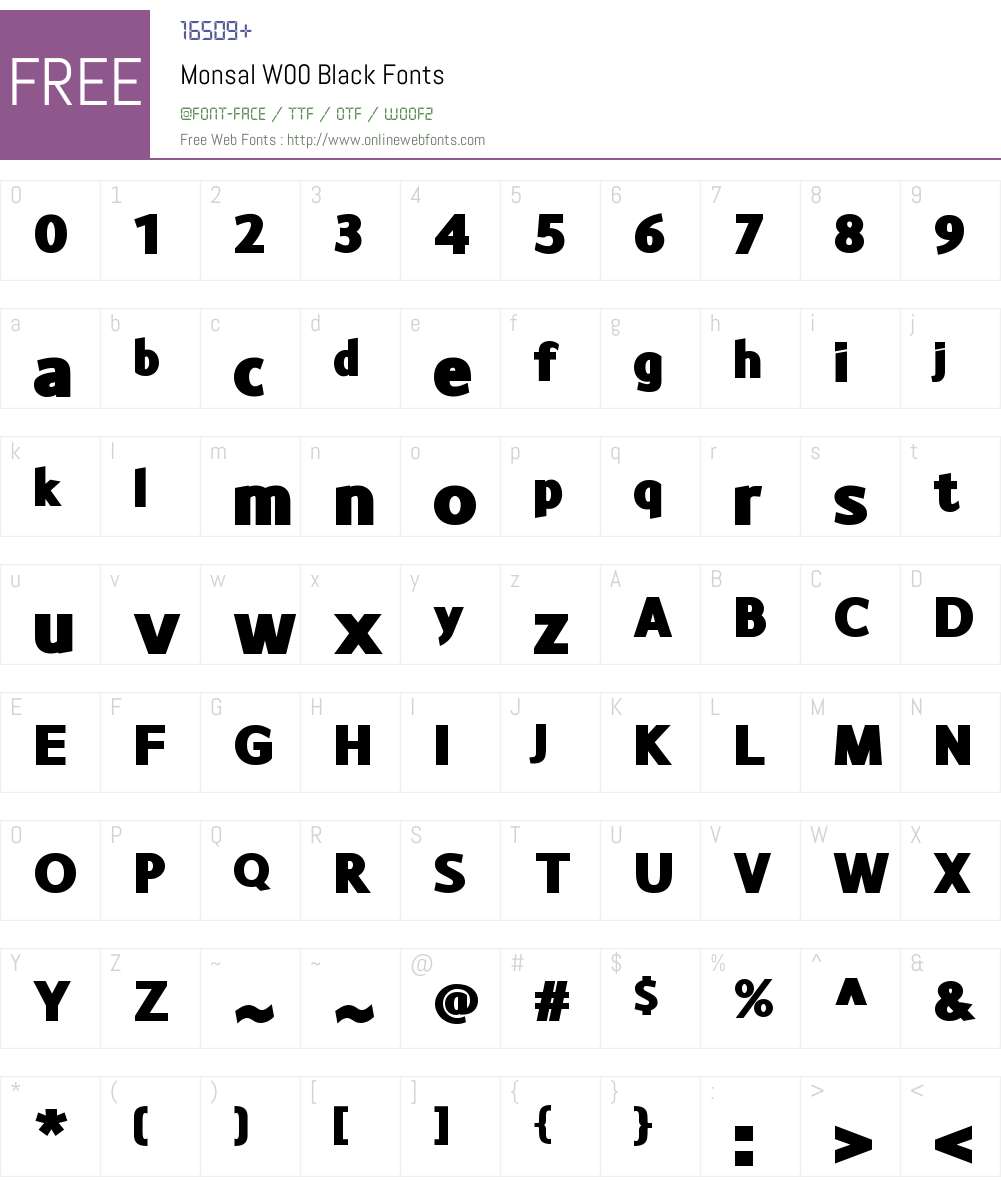 MonsalW00-Black Font Screenshots