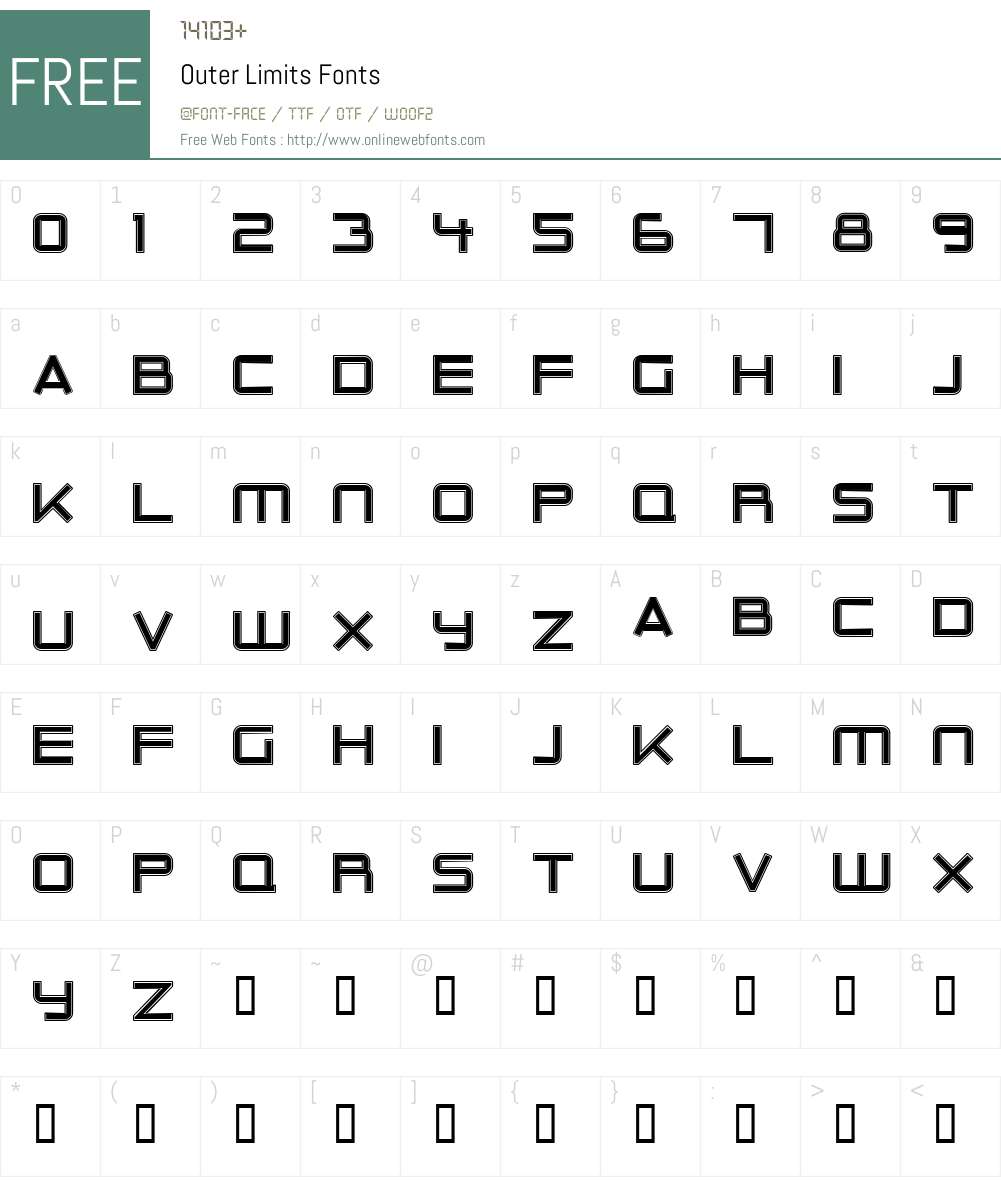 Outer Limits Font Screenshots