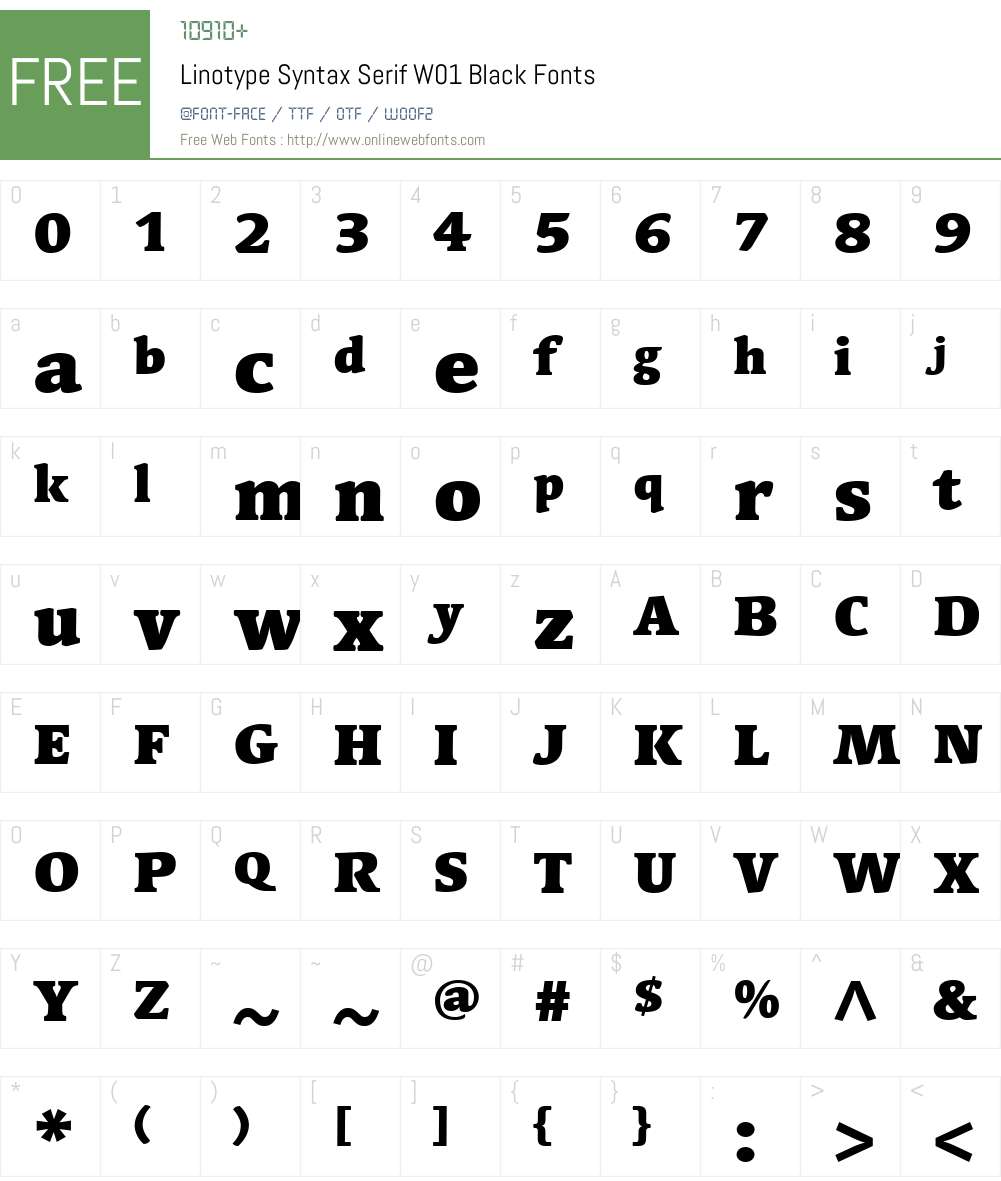 LinotypeSyntaxSerifW01-Bk Font Screenshots