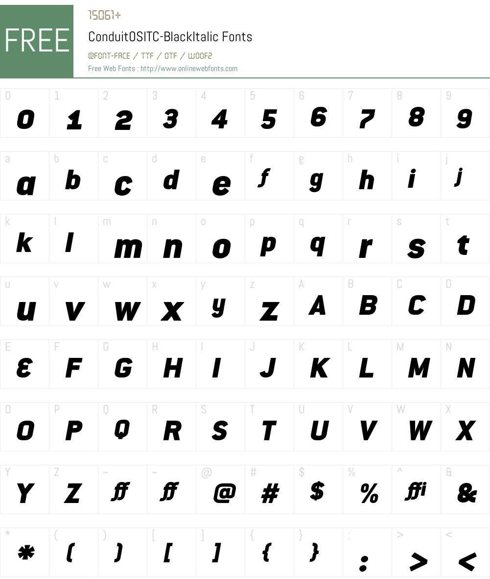 ConduitOSITC Font Screenshots