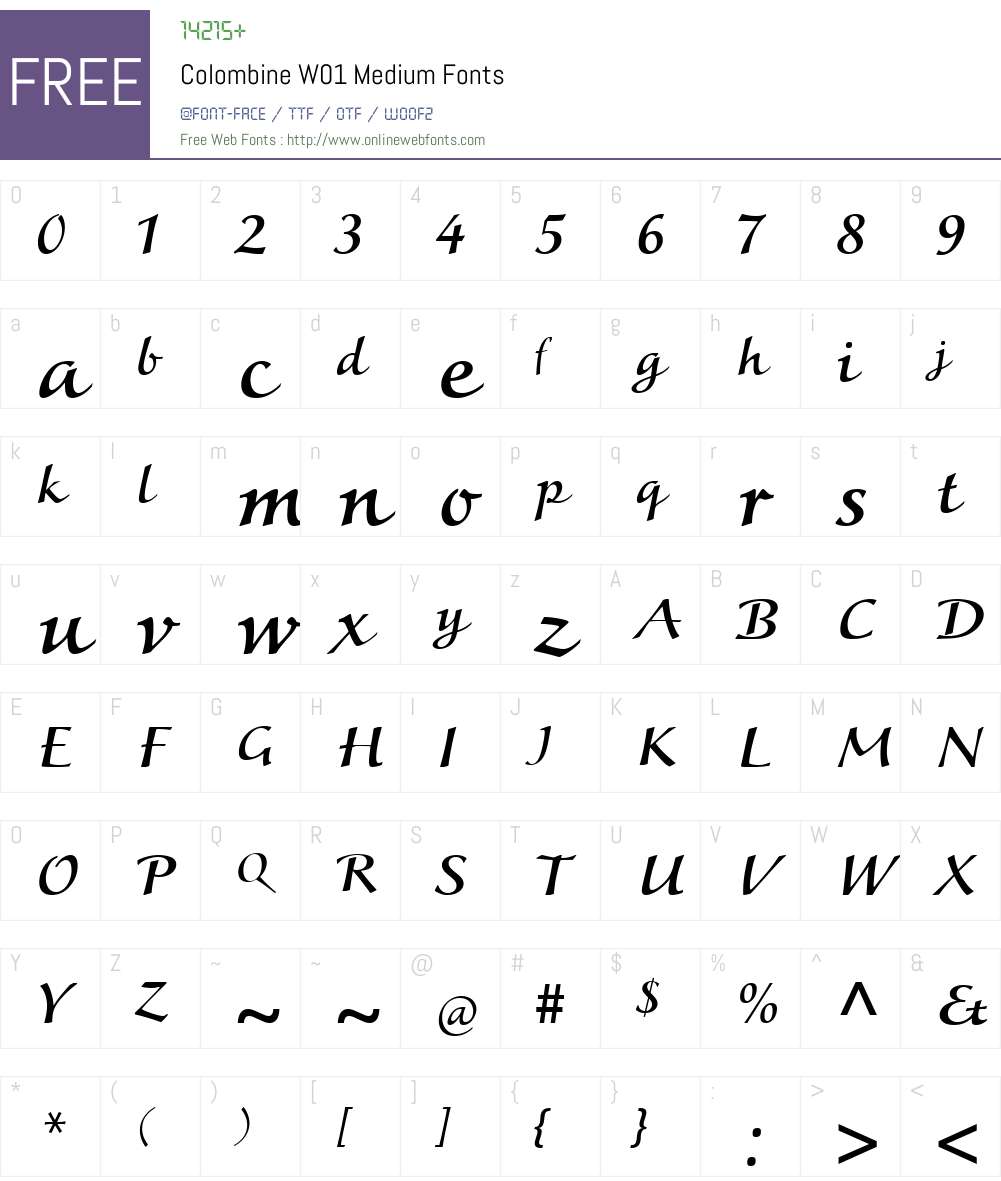 ColombineW01-Medium Font Screenshots