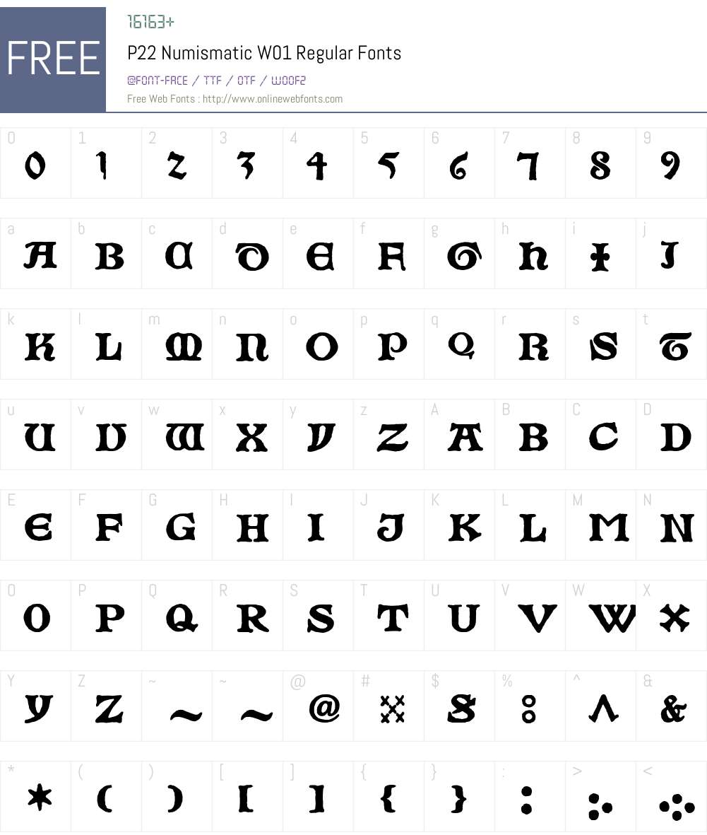 P22 Numismatic Font Screenshots