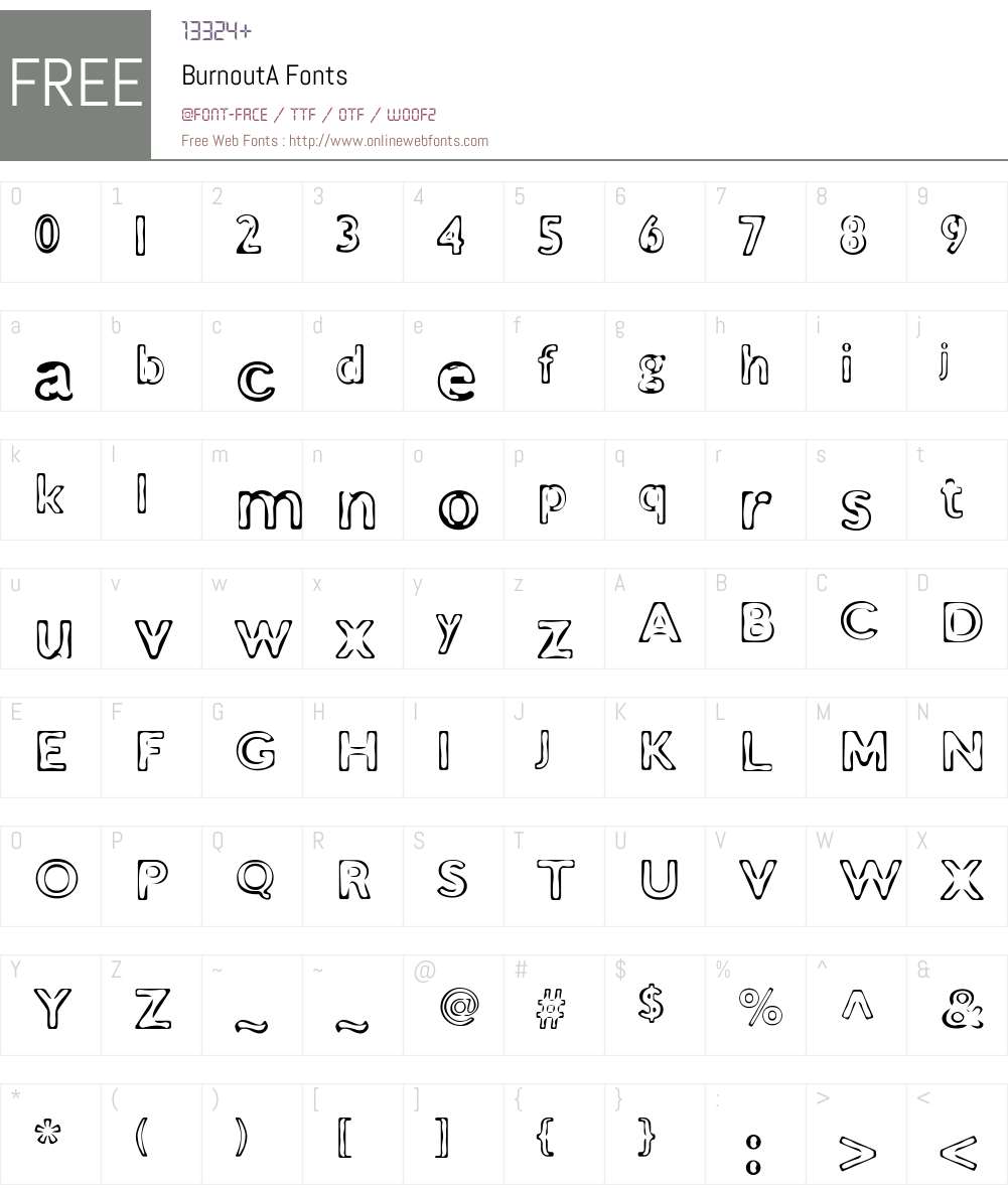 Burnout Font Screenshots