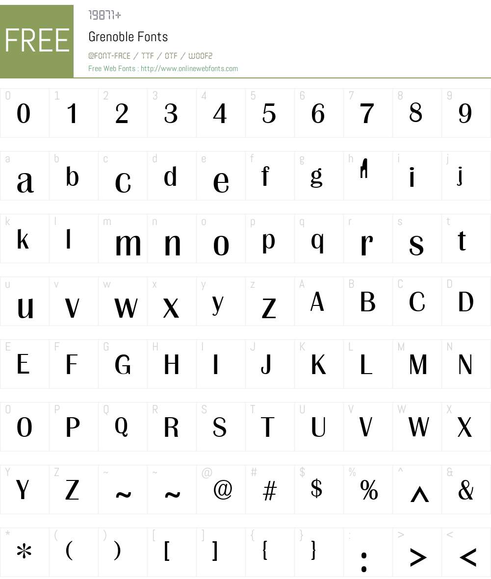 Grenoble Font Screenshots