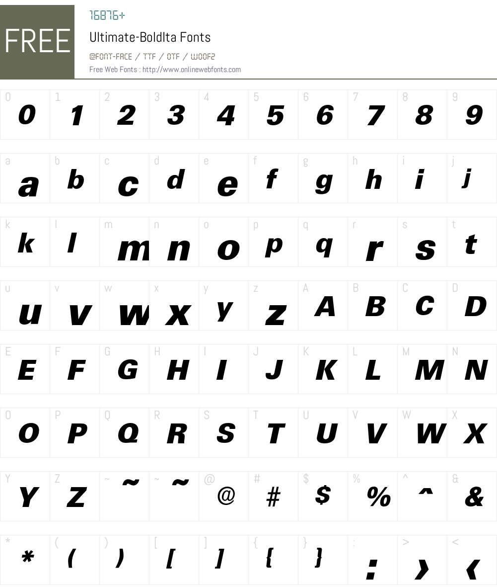 Ultimate-BoldIta Font Screenshots
