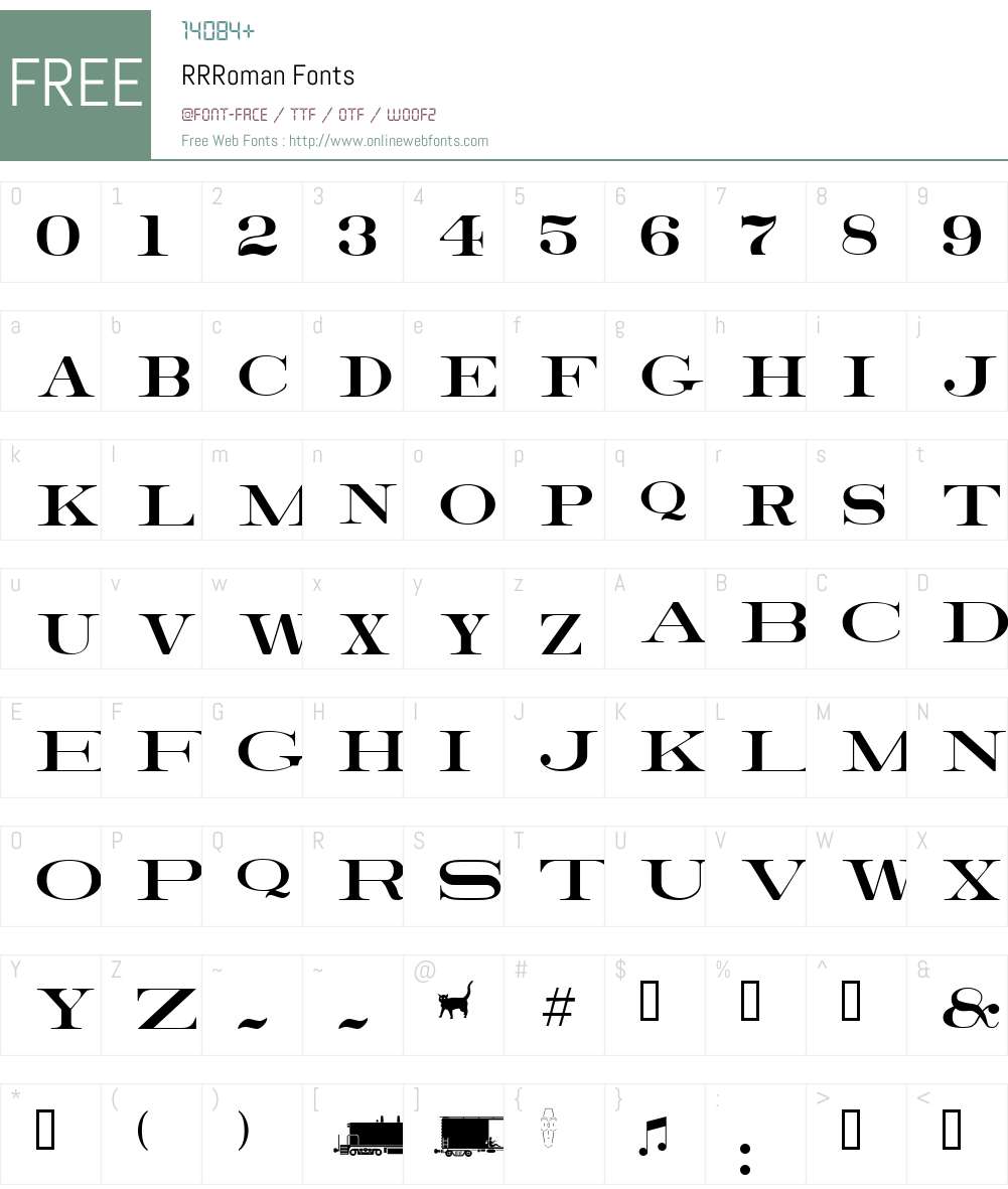 RRRoman Font Screenshots