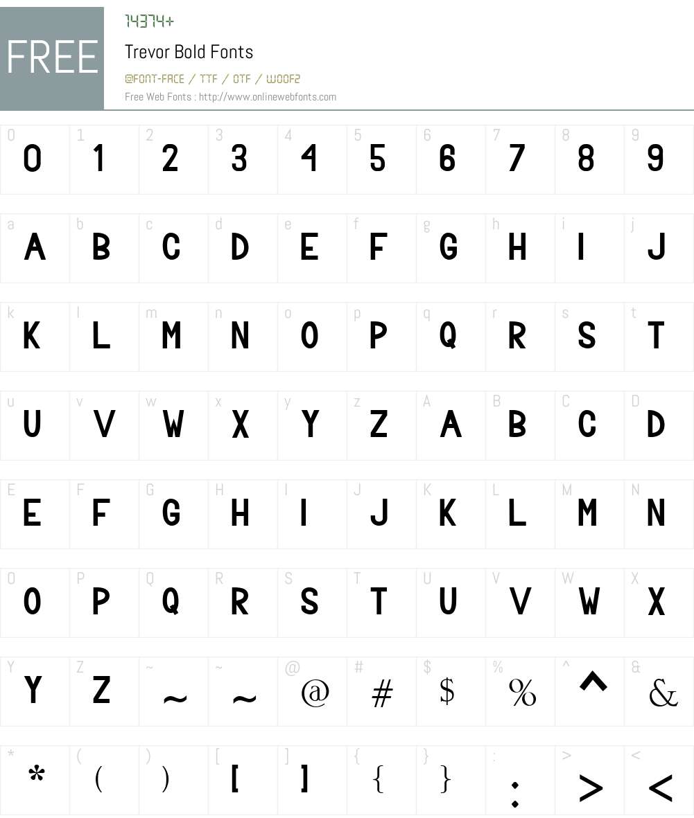 Trevor Font Screenshots