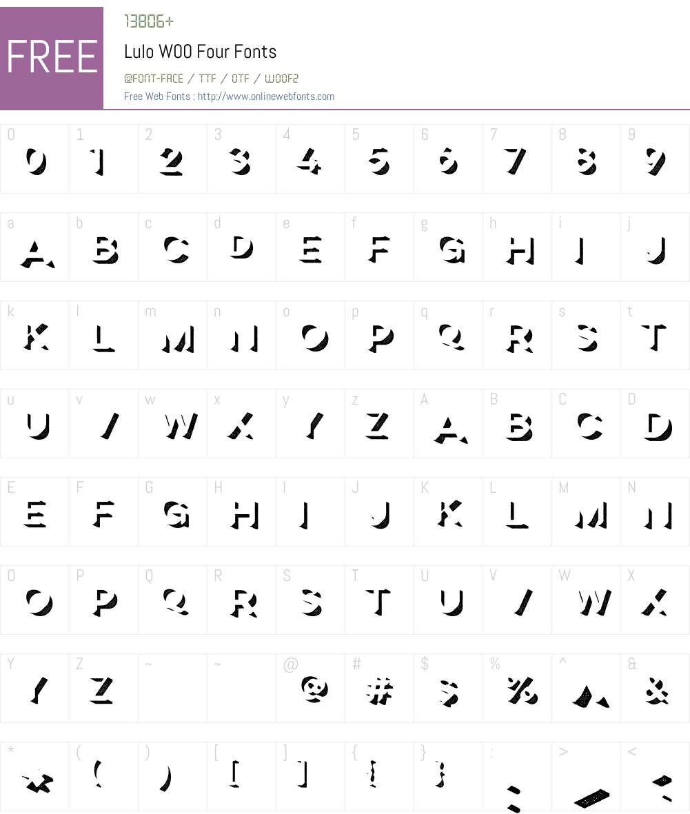 LuloW00-Four Font Screenshots