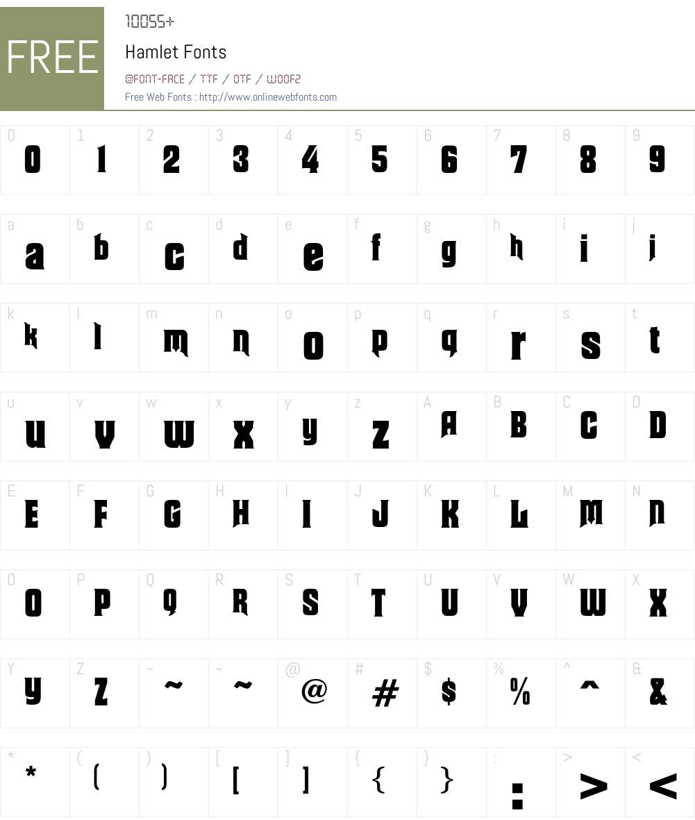 Hamlet Font Screenshots