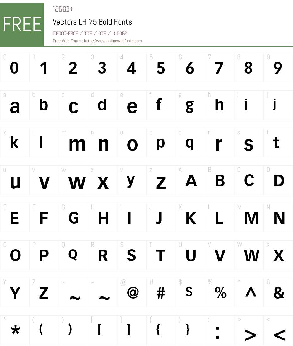 Vectora LH Font Screenshots