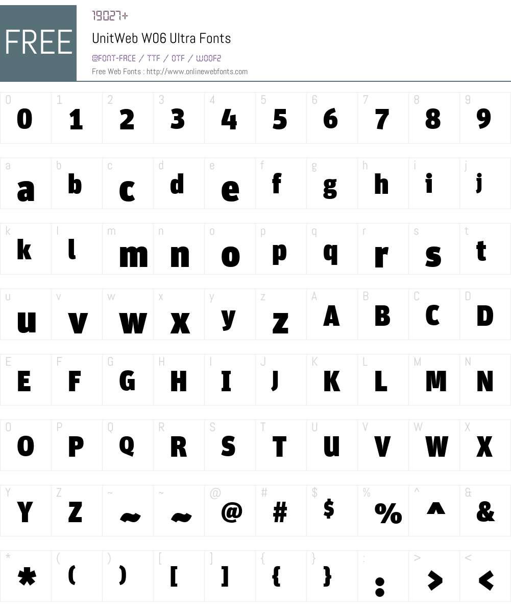 FF Unit Font Screenshots