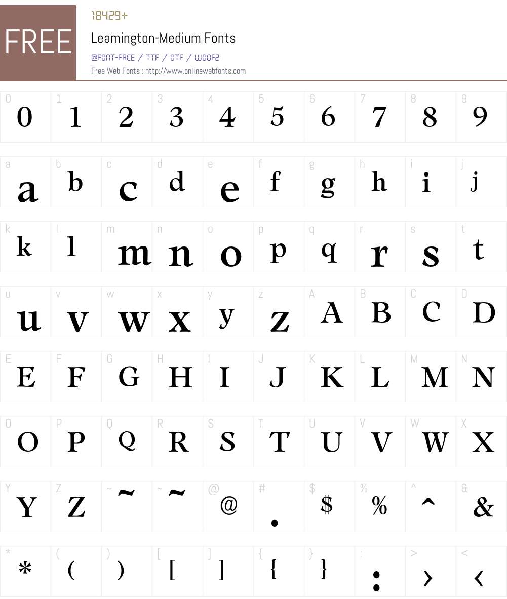 Leamington-Medium Font Screenshots
