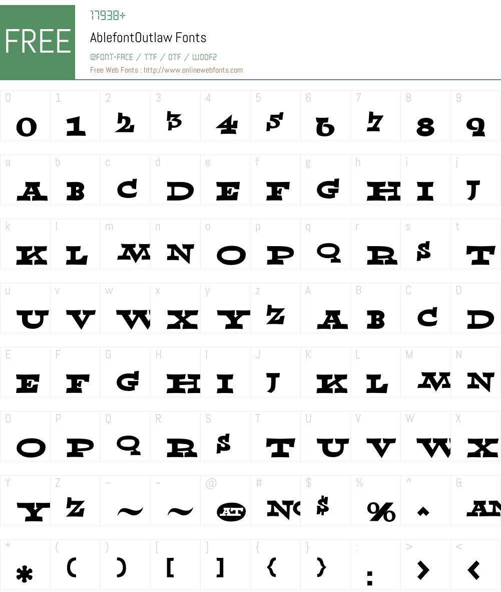 Ablefont Font Screenshots