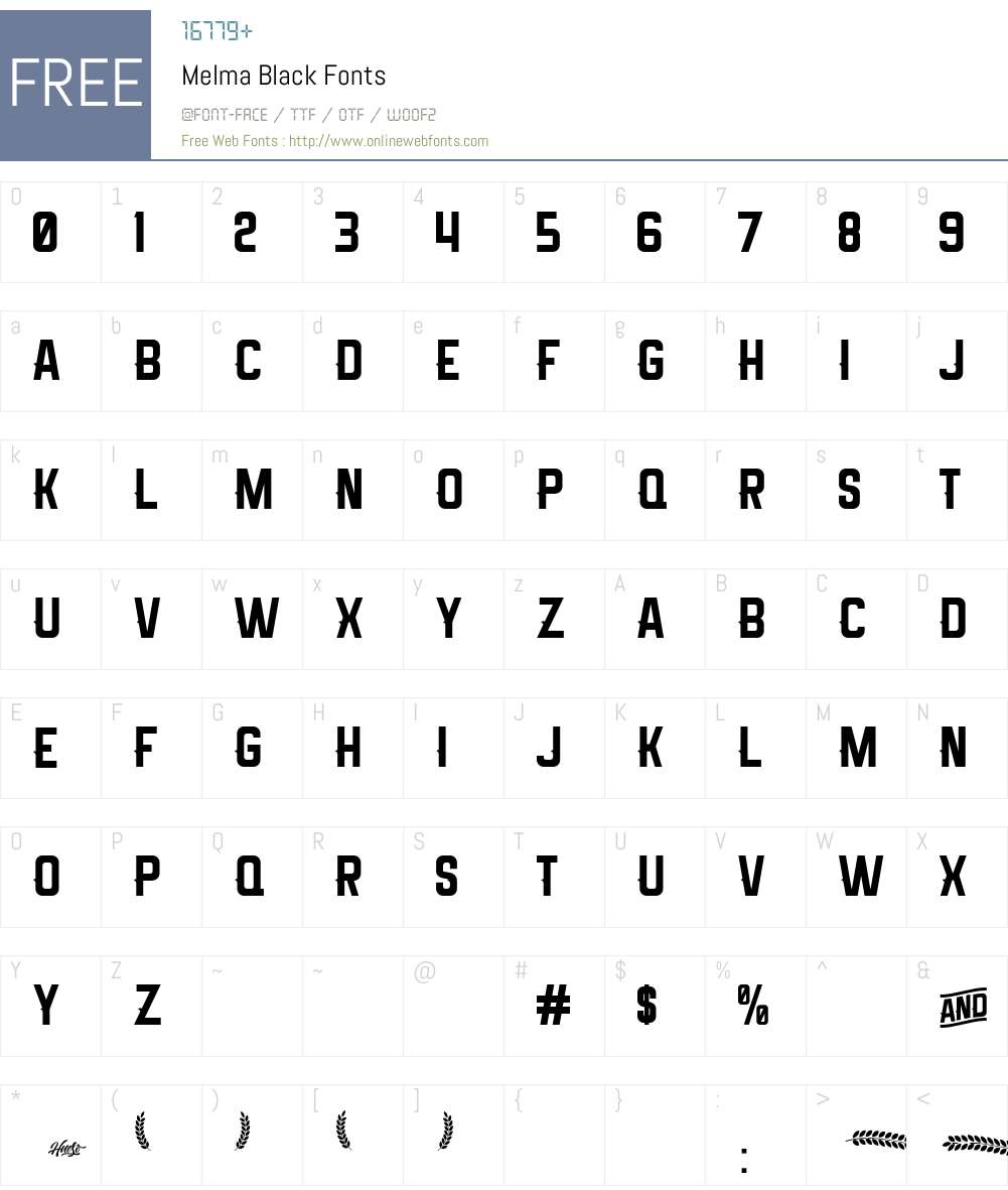 Melma Black Font Screenshots