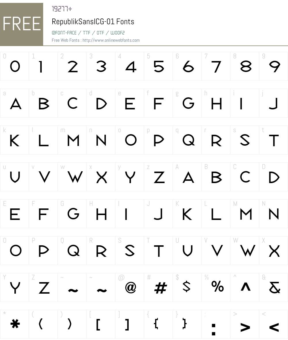 RepublikSansICG Font Screenshots
