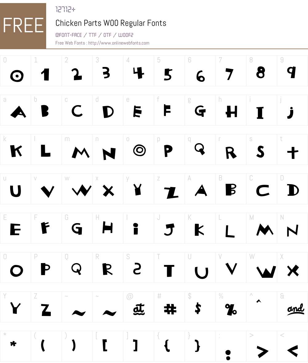 ChickenPartsW00-Regular Font Screenshots