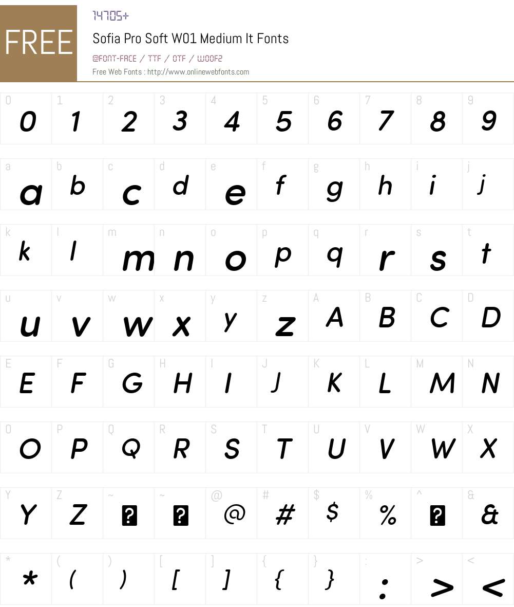 SofiaProSoftW01-MediumIt Font Screenshots