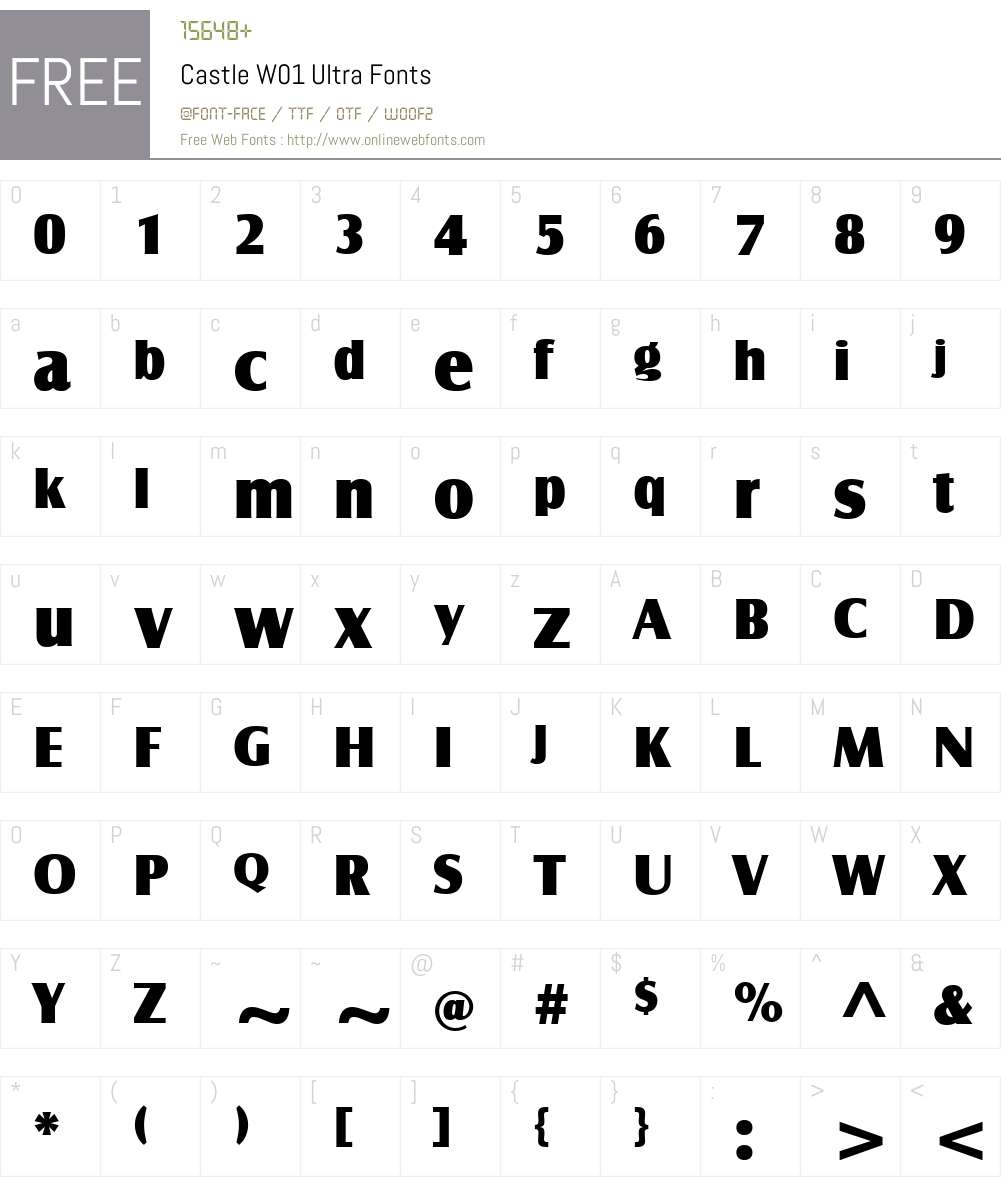 CastleW01-Ultra Font Screenshots