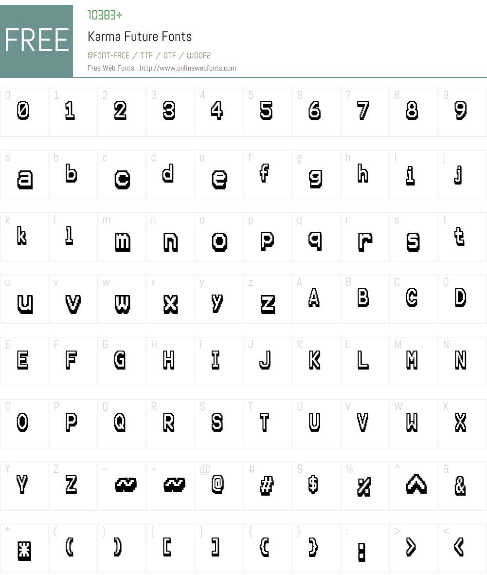 Karma Future Font Screenshots