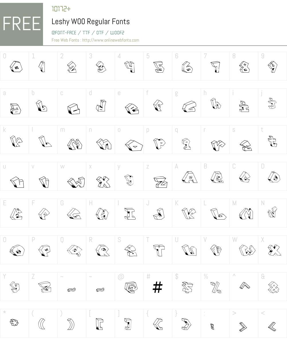 LeshyW00-Regular Font Screenshots