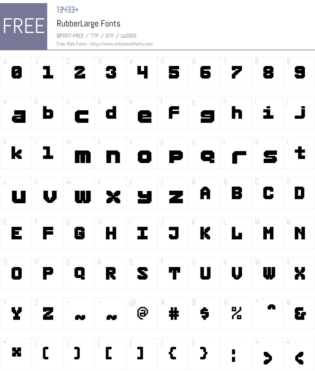RubberW00-Large Font Screenshots