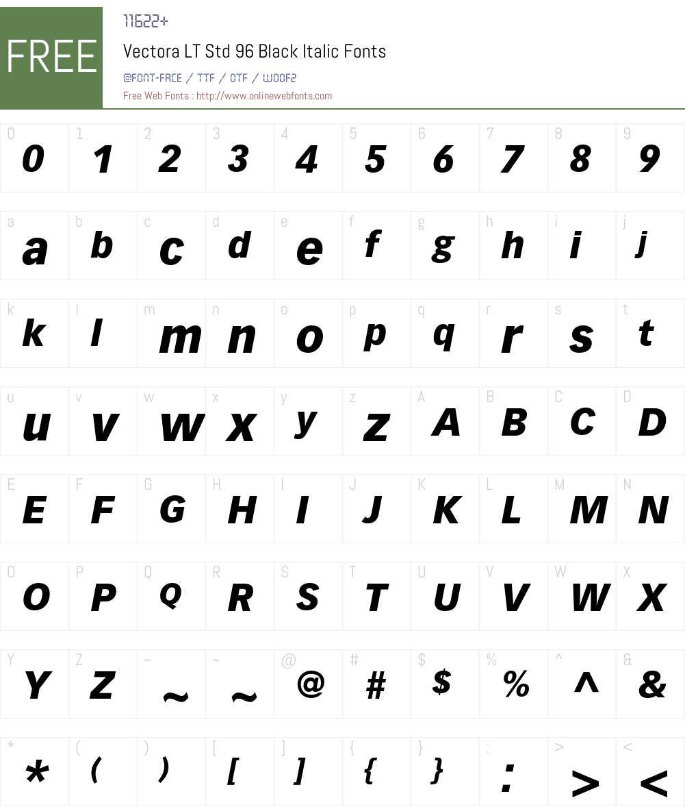 Vectora LT Std Font Screenshots