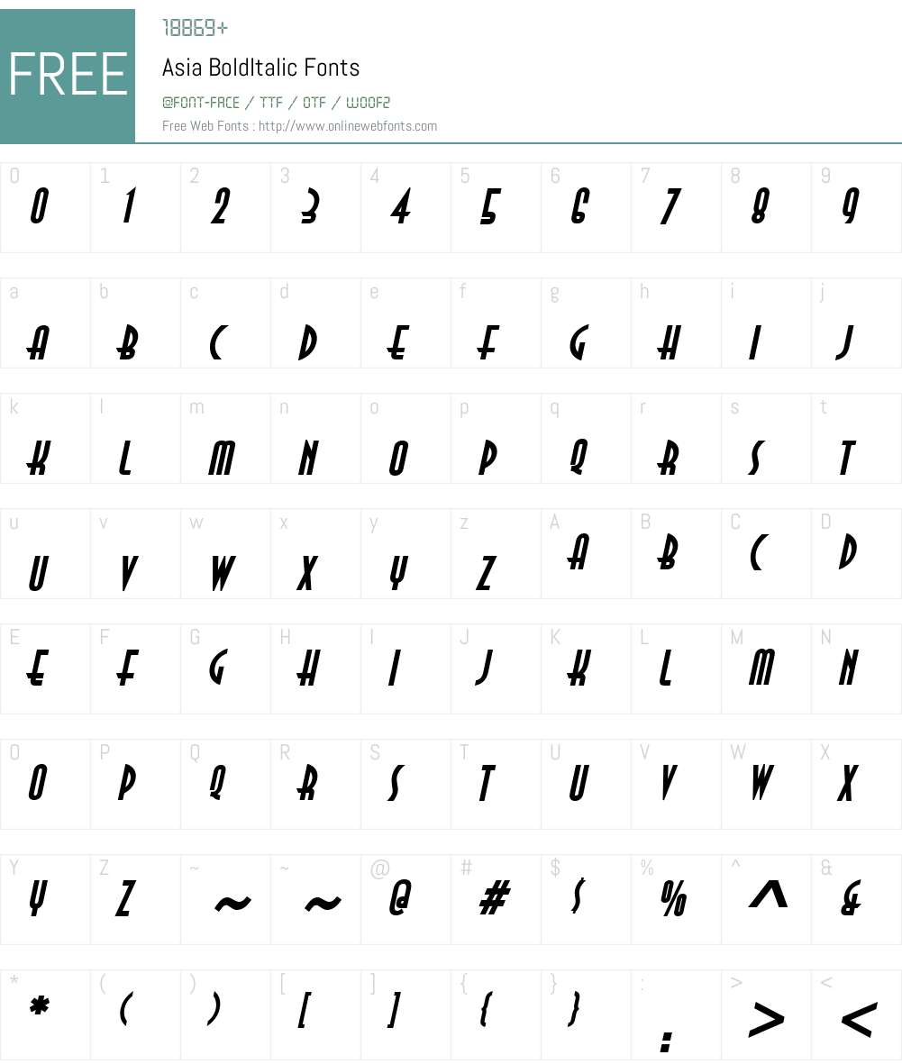 Asia Font Screenshots