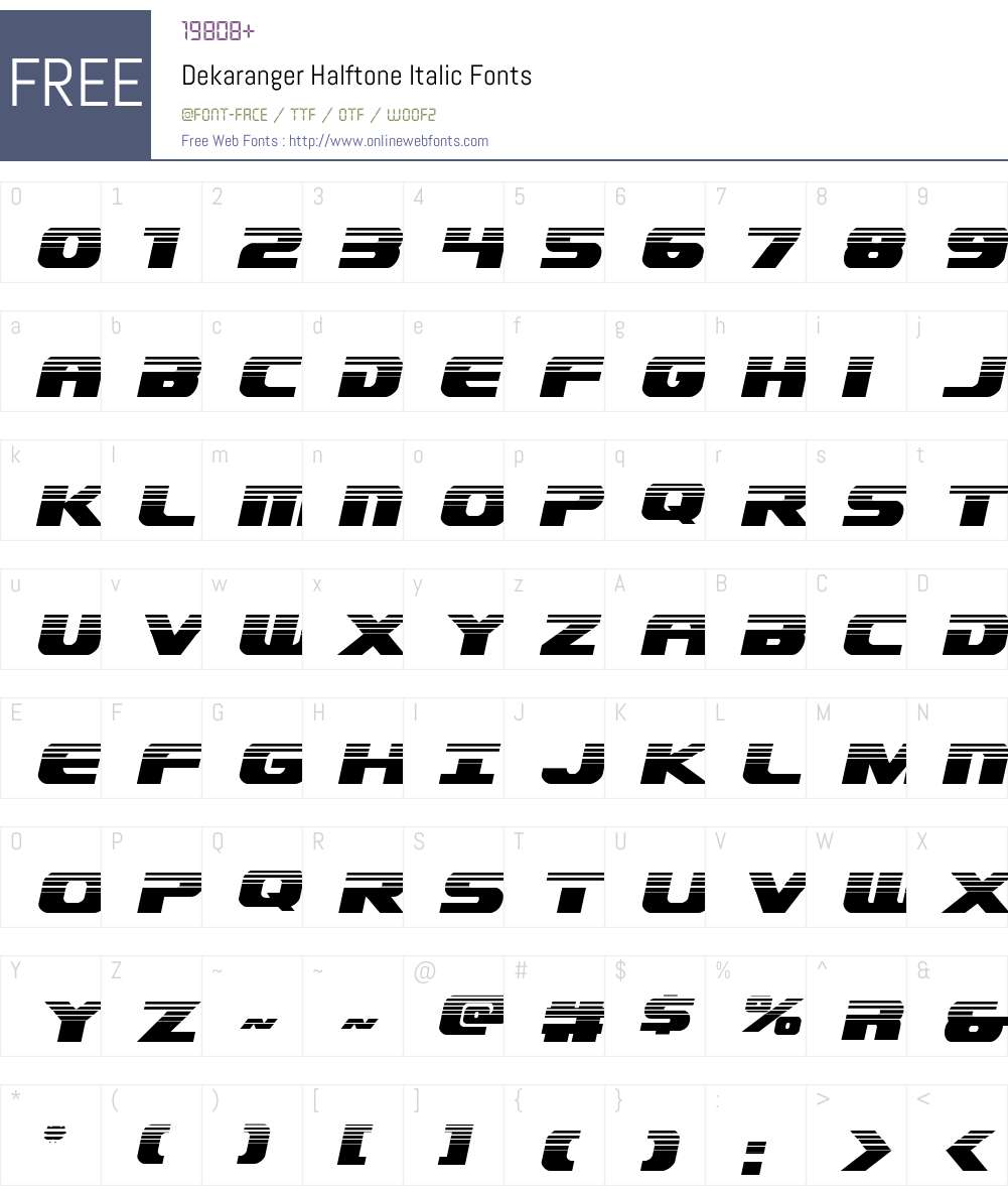 Dekaranger Halftone Italic 1.0; 2015 Fonts Free Download ...