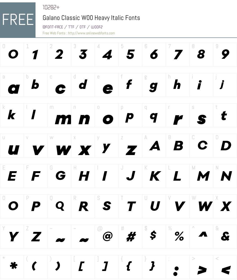 GalanoClassicW00-HeavyIt Font Screenshots