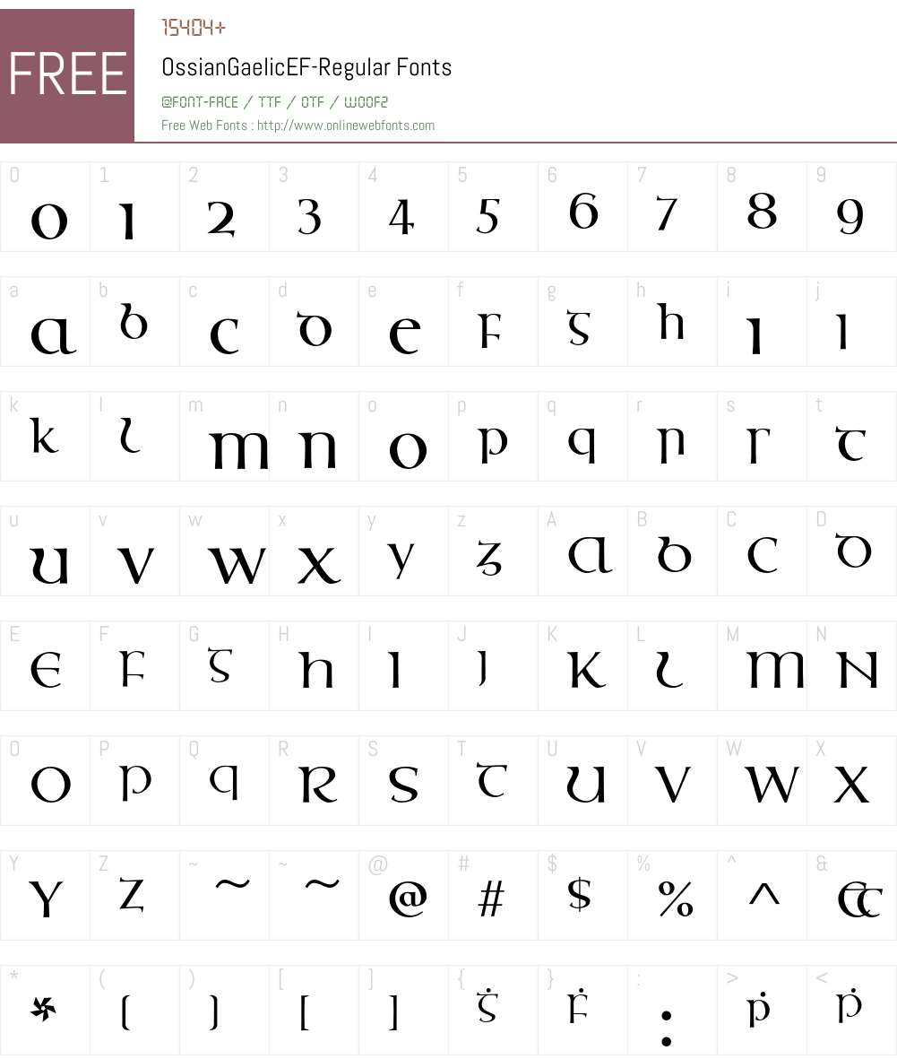 OssianGaelicEF Font Screenshots